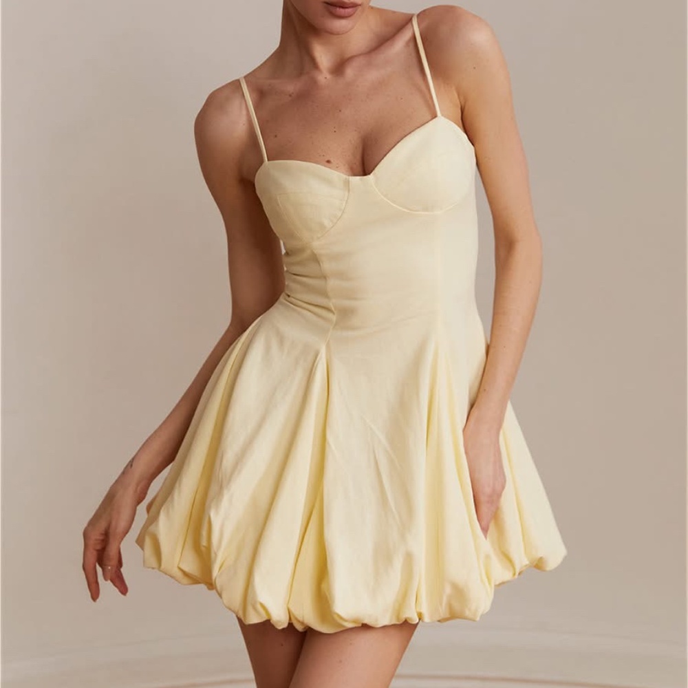 Lemon Linen Dress – Size S